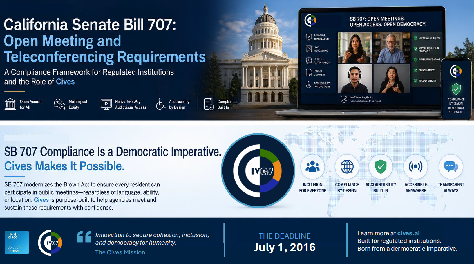 California Senate Bill 707: Open Meeting and Teleconferencing Requirements.